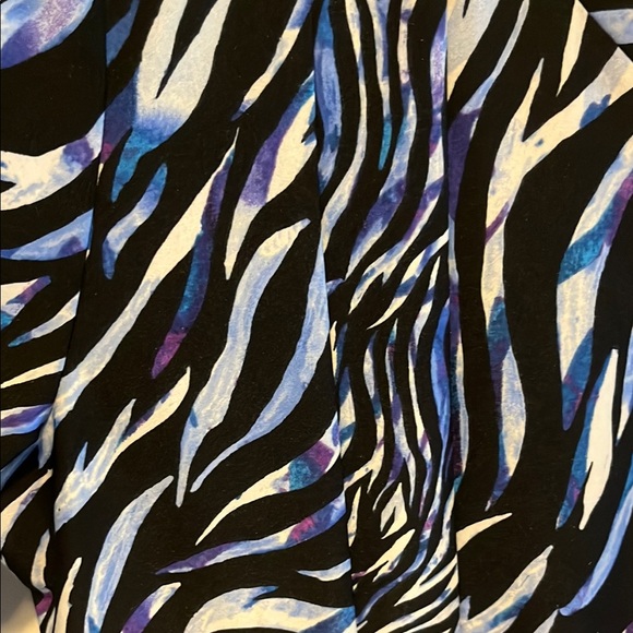 Attitudes by Renee Zebra Print Tunic - Black, Blue and White - Picture 3 of 3
